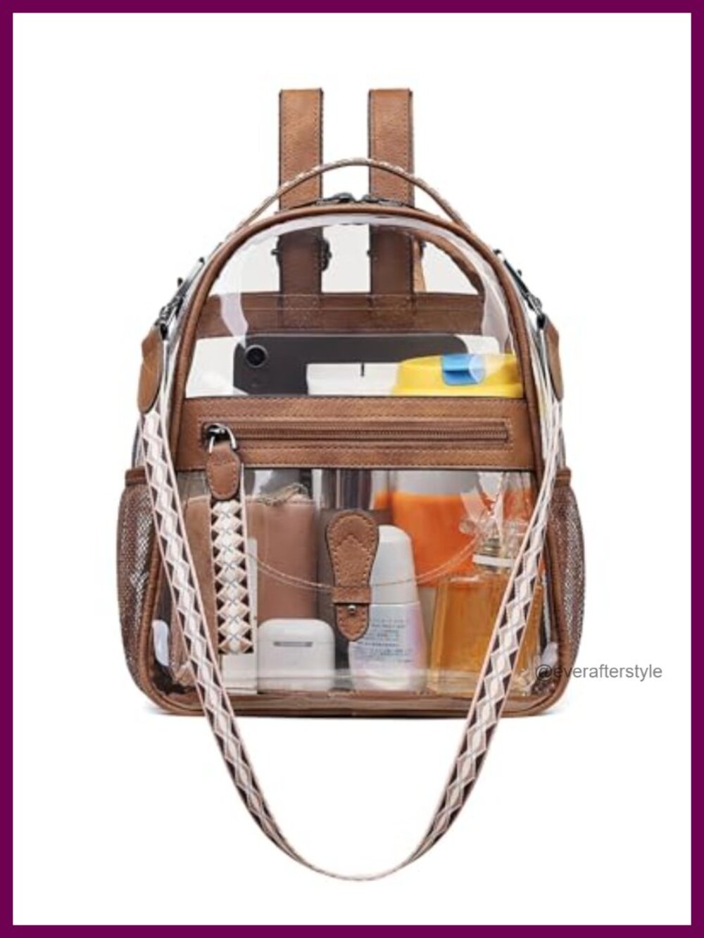 Clear Mini Backpack Purse PVC Stadium Approved Convertible Strap